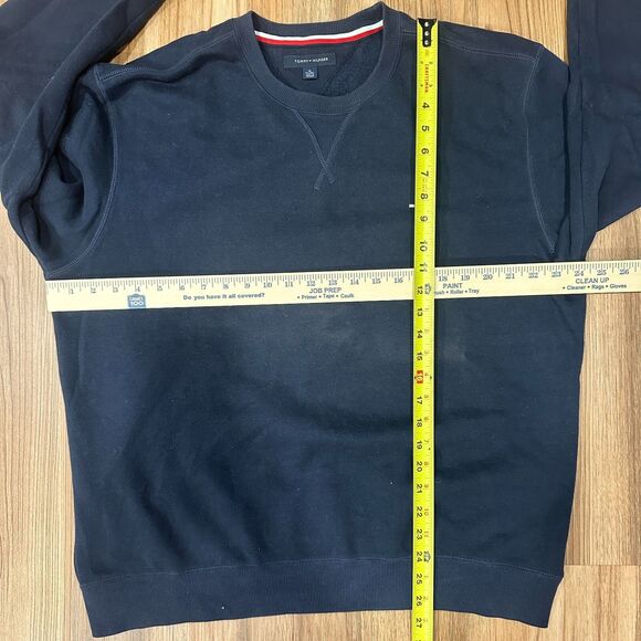 Tommy Hilfiger Sweatshirt Men's XL Navy Blue Cotton Crew Neck Pullover - Picture 4 of 10